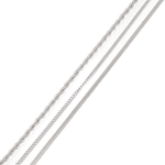 Rope Trinity Silver Bracelet Set by Lavana, textured rope with snake and cable chains - 2