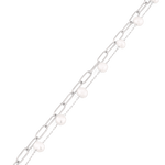 Salina Silver Pearl Bracelet by Lavana with paperclip chain, fine chain and floating freshwater pearls