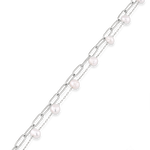 Salina Silver Pearl Bracelet by Lavana with paperclip chain, fine chain and floating freshwater pearls