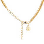Savannah Gold Spiga Chain Necklace by Lavana, with woven, textured links, clasp