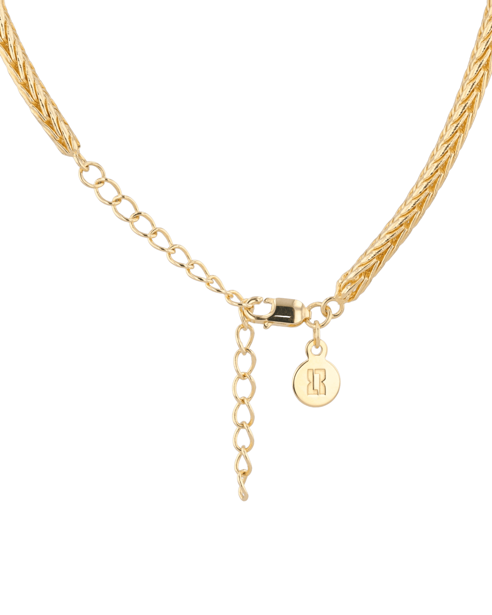 Savannah Gold Spiga Chain Necklace by Lavana, with woven, textured links, clasp