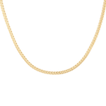 Savannah Gold Spiga Chain Necklace by Lavana, with woven, textured links, front view