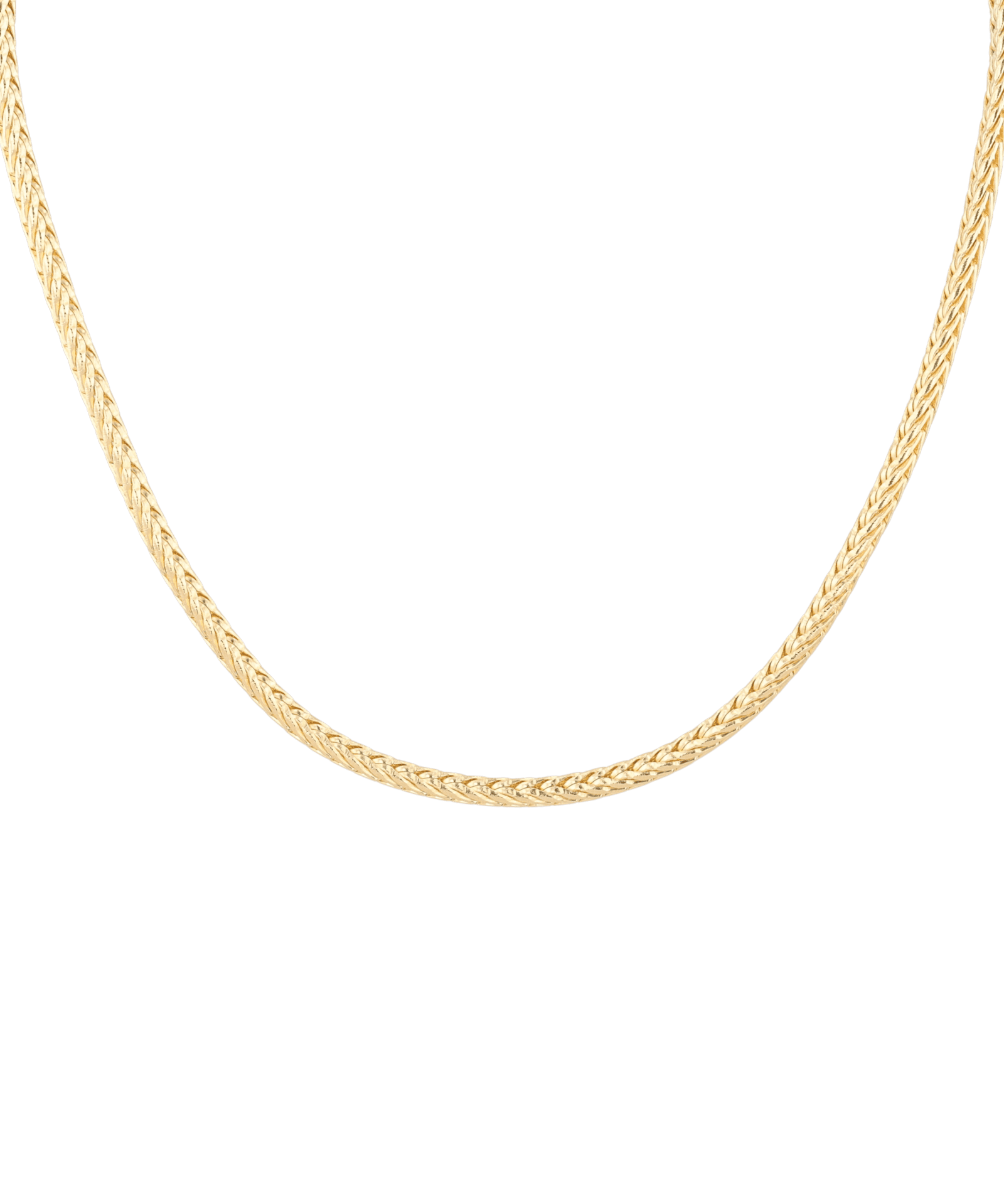 Savannah Gold Spiga Chain Necklace by Lavana, with woven, textured links, front view