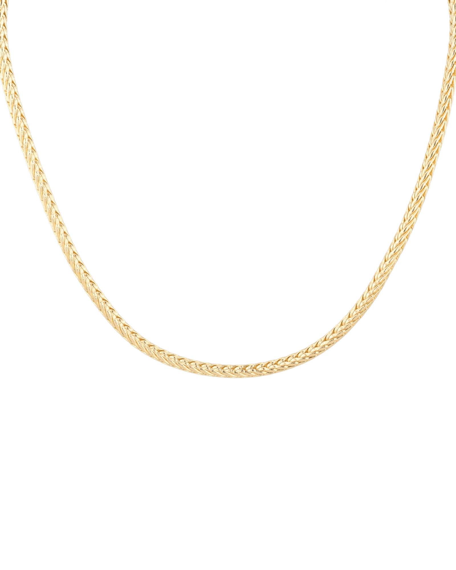 Savannah Gold Spiga Chain Necklace by Lavana, with woven, textured links, front view