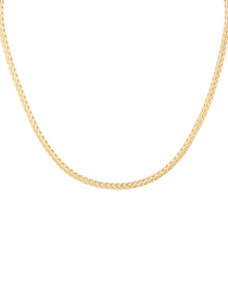 Savannah Gold Spiga Chain Necklace by Lavana, with woven, textured links, front view