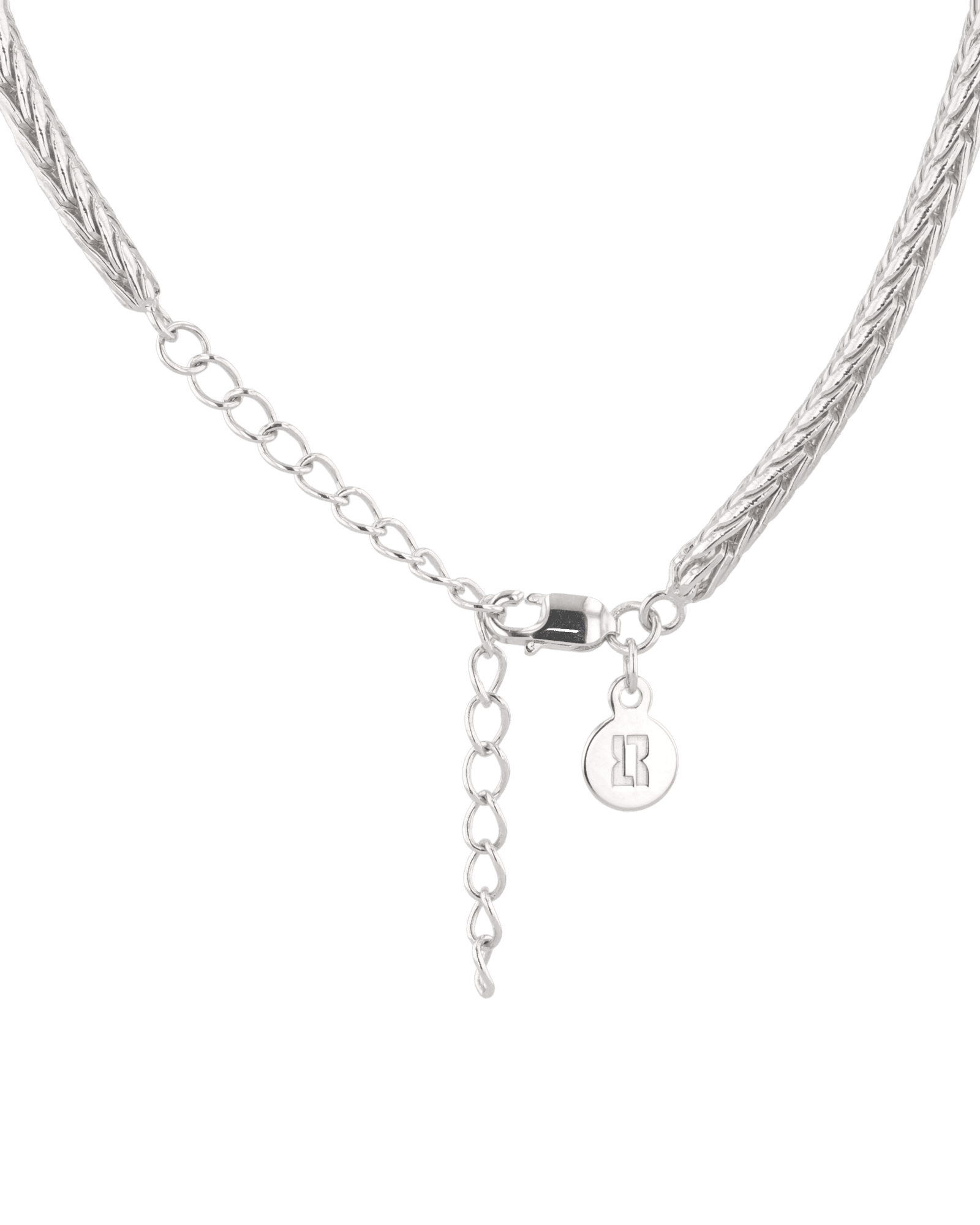 Savannah Silver Spiga Chain Necklace by Lavana, with woven, textured links, clasp