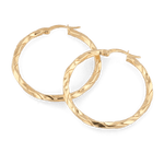 Sculptural Gold Hoop Earrings by Lavana, round hoops with soft sculptural twist