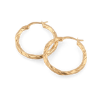 Sculptural Gold Hoop Earrings by Lavana, round hoops with soft sculptural twist