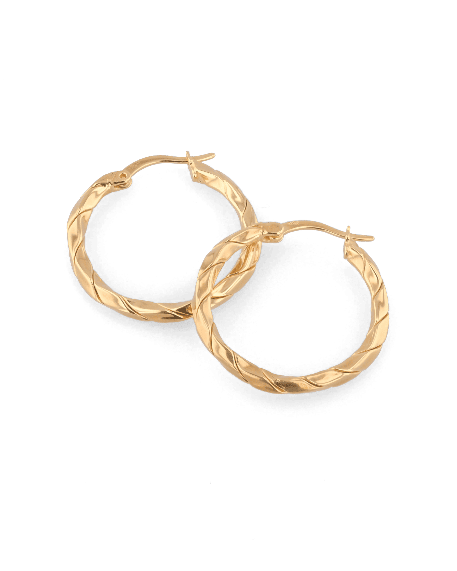 Sculptural Gold Hoop Earrings by Lavana, round hoops with soft sculptural twist