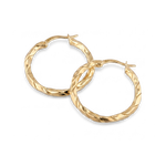 Sculptural Gold Hoop Earrings by Lavana, round hoops with soft sculptural twist