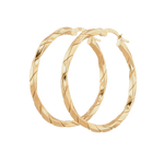 Sculptural Gold Hoop Earrings by Lavana, round hoops with soft sculptural twist