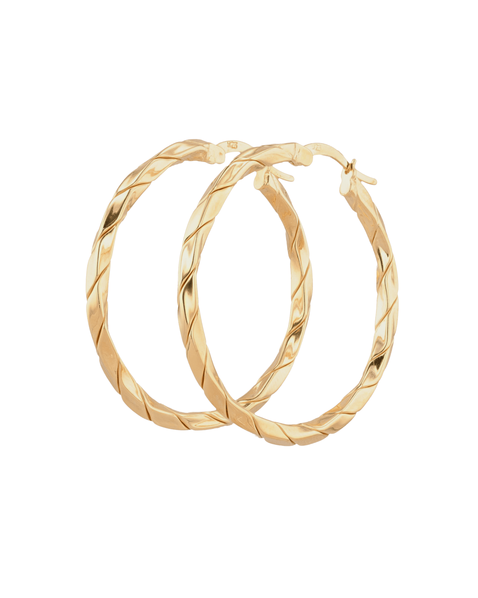 Sculptural Gold Hoop Earrings by Lavana, round hoops with soft sculptural twist