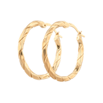 Sculptural Gold Hoop Earrings by Lavana, round hoops with soft sculptural twist