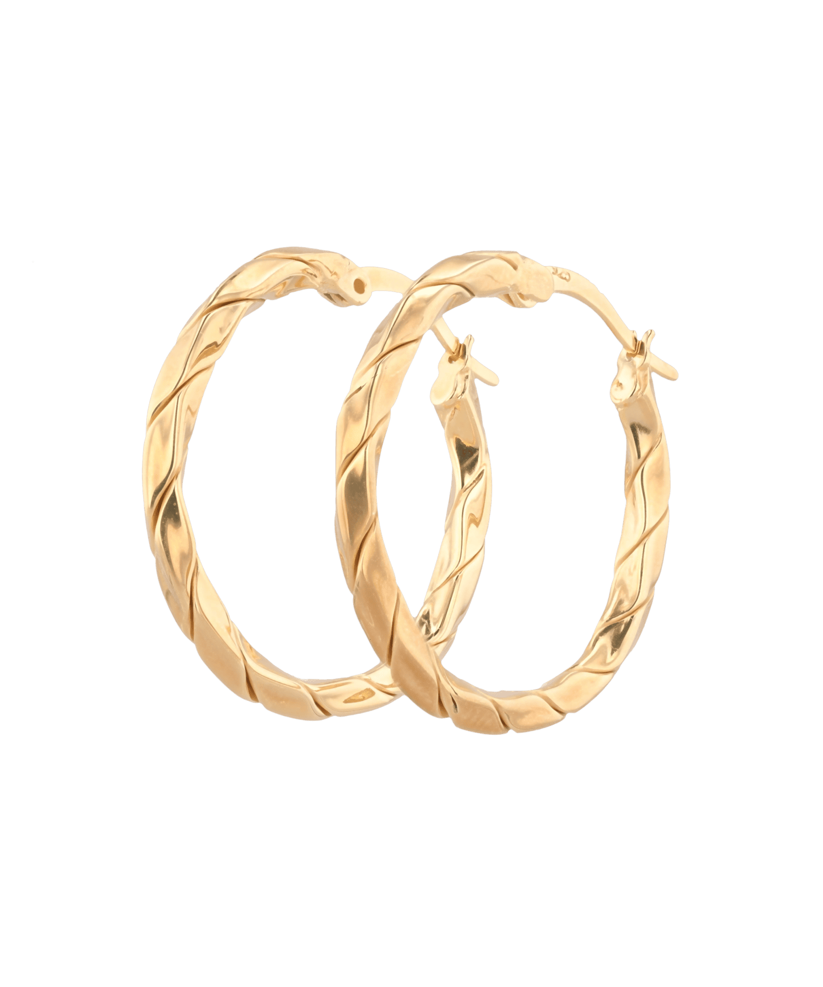 Sculptural Gold Hoop Earrings by Lavana, round hoops with soft sculptural twist