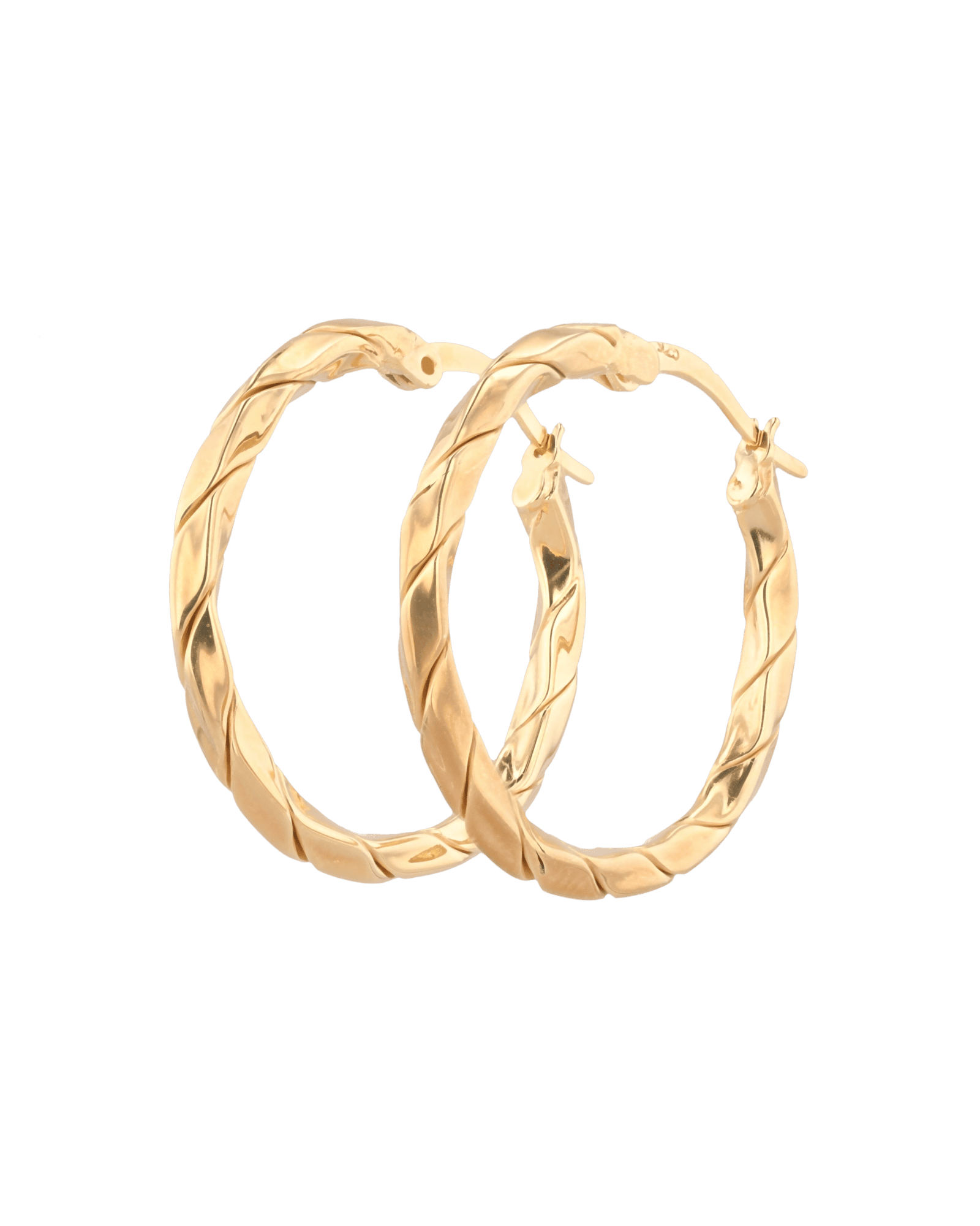 Sculptural Gold Hoop Earrings by Lavana, round hoops with soft sculptural twist