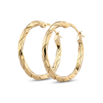 Sculptural Gold Hoop Earrings by Lavana, round hoops with soft sculptural twist