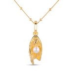 Sea Treasure Gold Pendant by LAVANA Shell inspired pendant with freshwater pearl