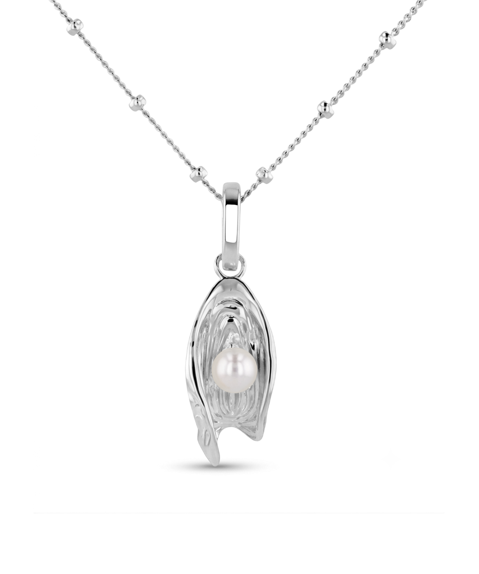 Sea Treasure Sterling Silver Pendant by LAVANA Shell inspired pendant with freshwater pearl