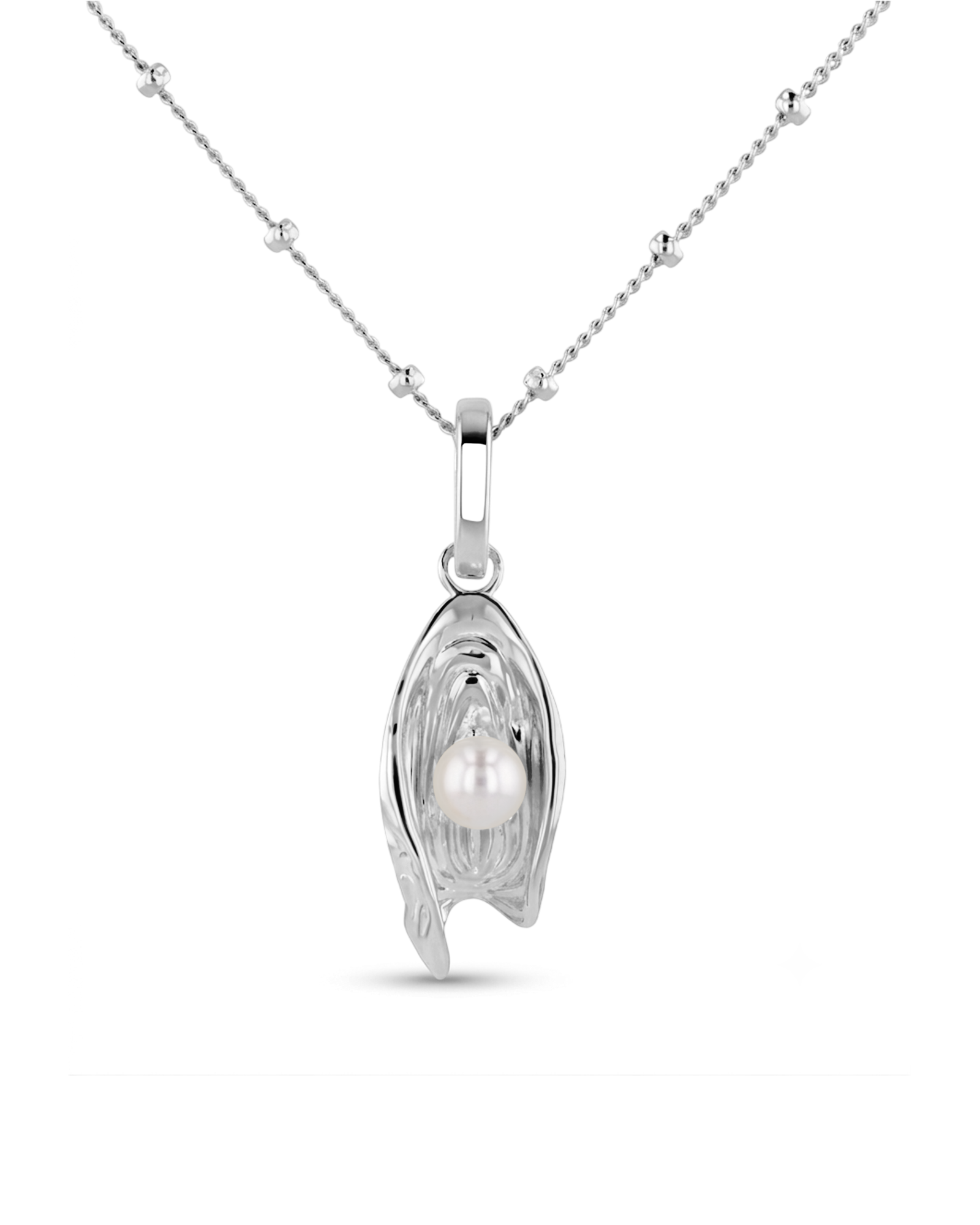 Sea Treasure Sterling Silver Pendant by LAVANA Shell inspired pendant with freshwater pearl