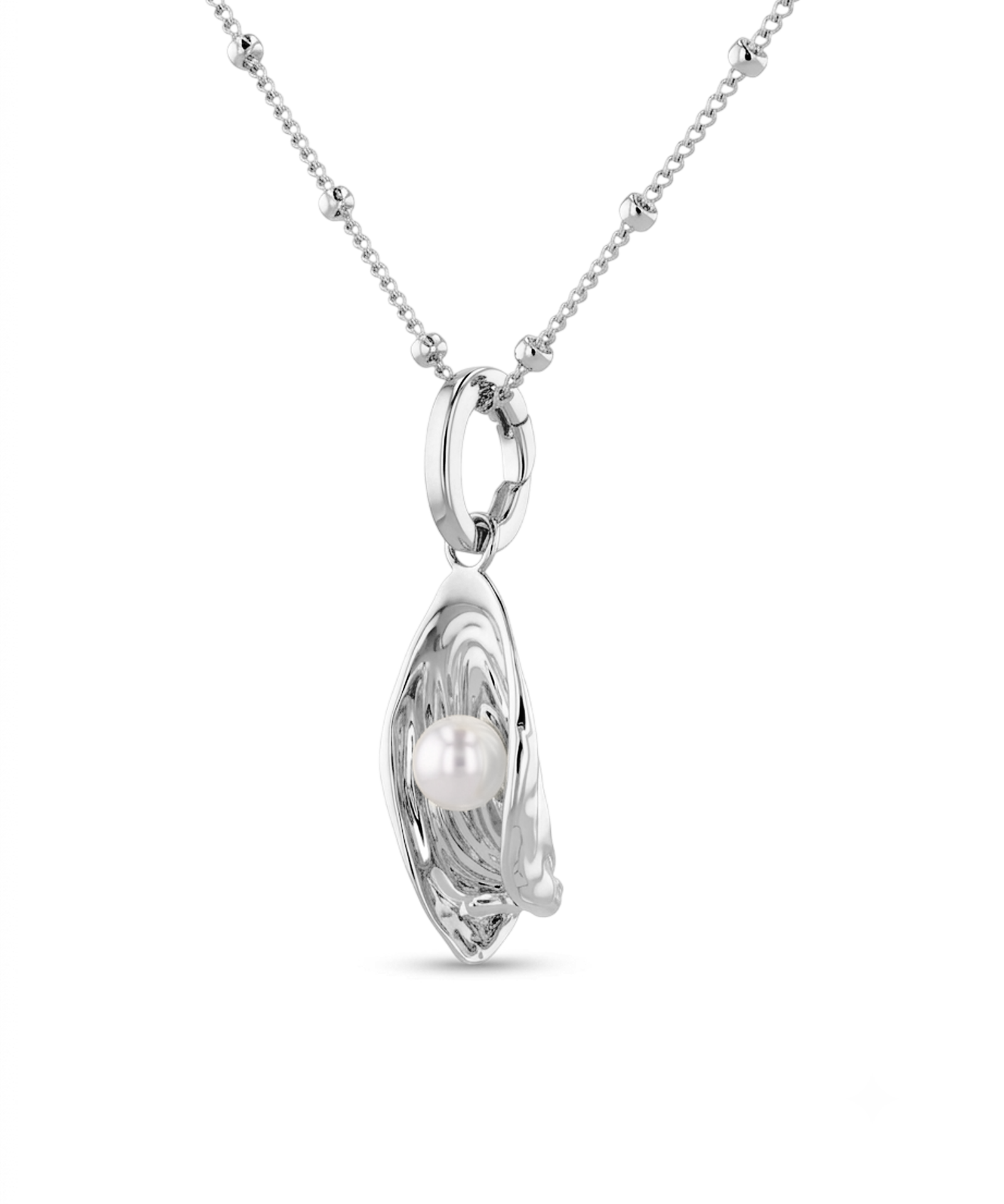 Sea Treasure Sterling Silver Pendant by LAVANA Shell inspired pendant with freshwater pearl