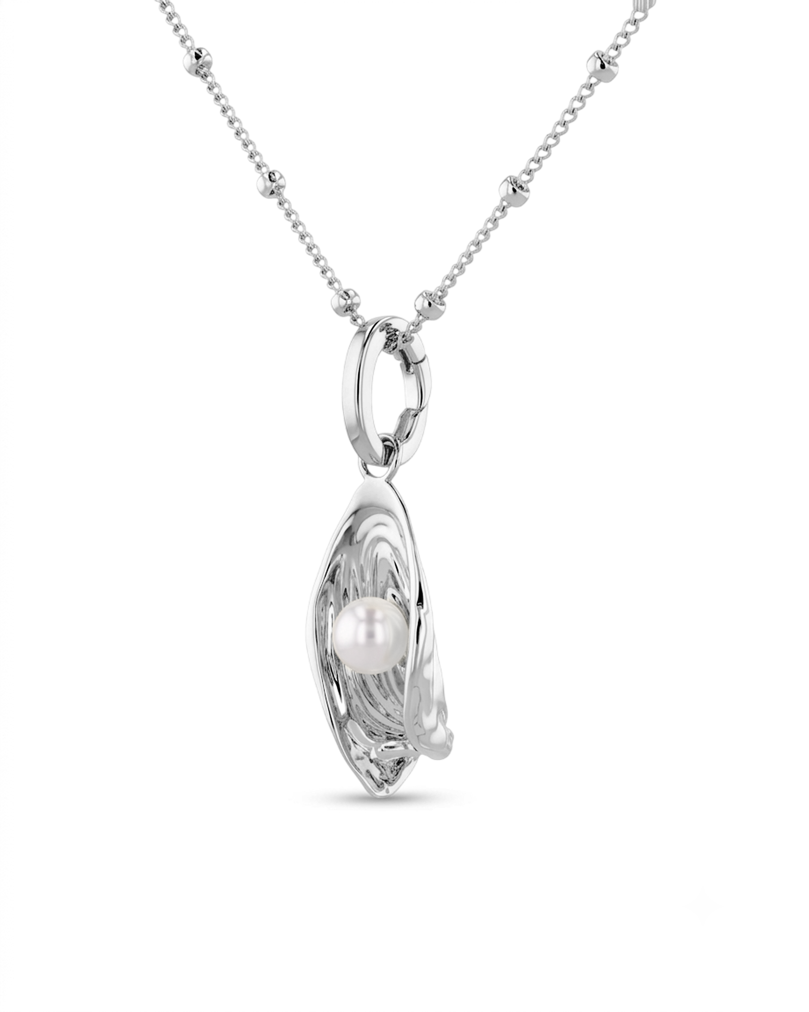 Sea Treasure Sterling Silver Pendant by LAVANA Shell inspired pendant with freshwater pearl
