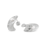 Sea Treasure Sterling Silver Stud Earrings by LAVANA, Shell stud with freshwater pearl centre