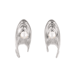 Sea Treasure Sterling Silver Stud Earrings by LAVANA, Shell stud with freshwater pearl centre