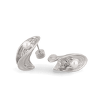 Sea Treasure Sterling Silver Stud Earrings by LAVANA, Shell stud with freshwater pearl centre