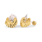 Seashell Two Tone Stud Earrings by Lavana, silver outer shell with gold inner detail