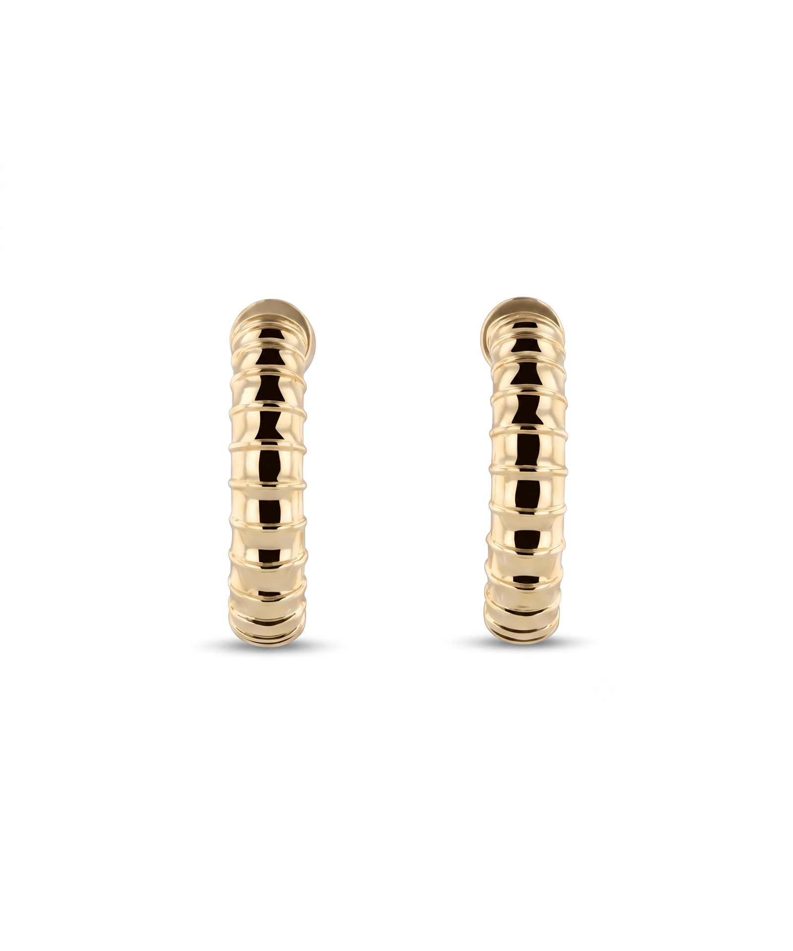 Serpentine Gold Hoop Earrings by Lavana featuring snake scale texture and criss cross gallery