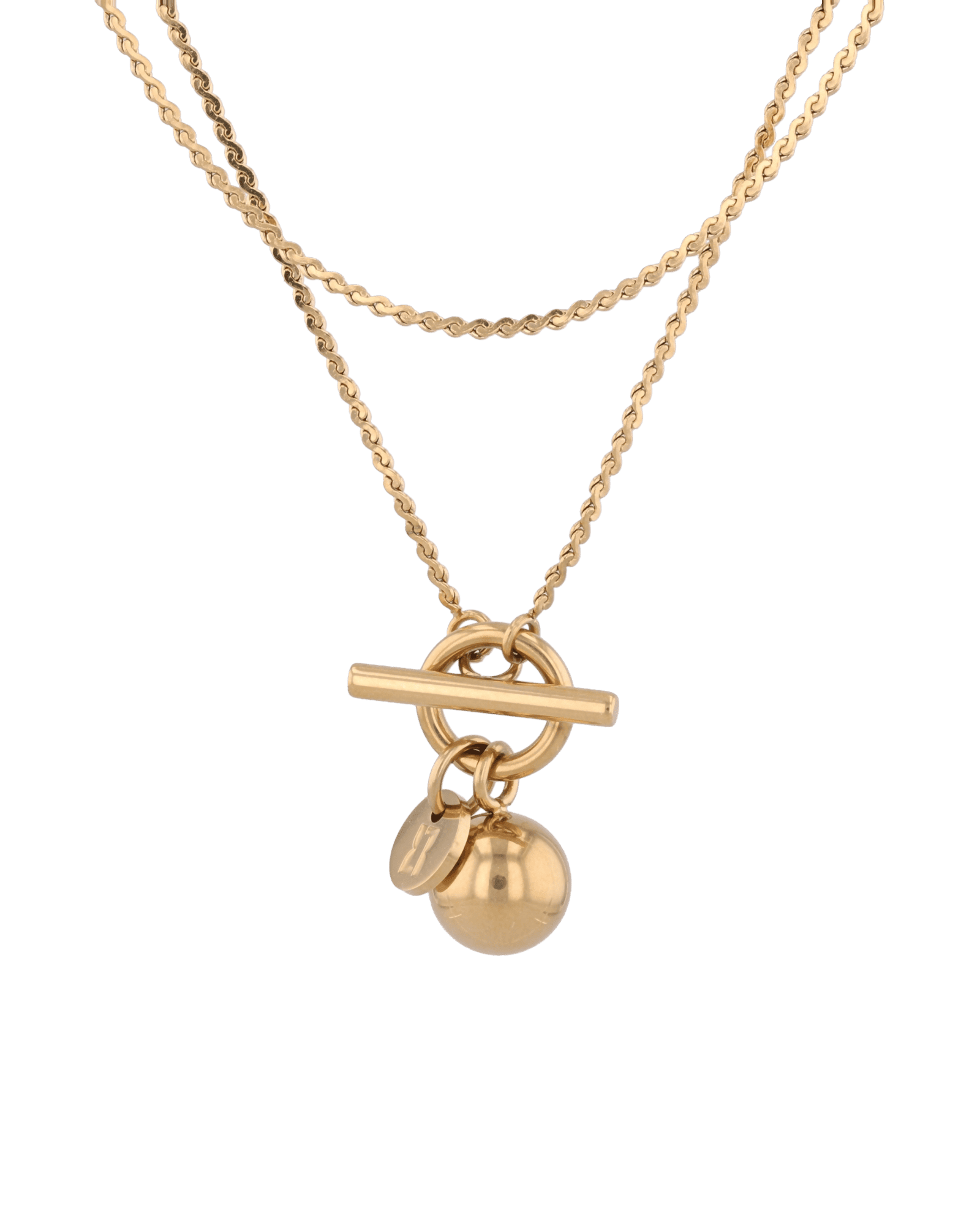 Serpentine Gold Lariat Chain Necklace by Lavana fine serpentine chain with polished lariat drop