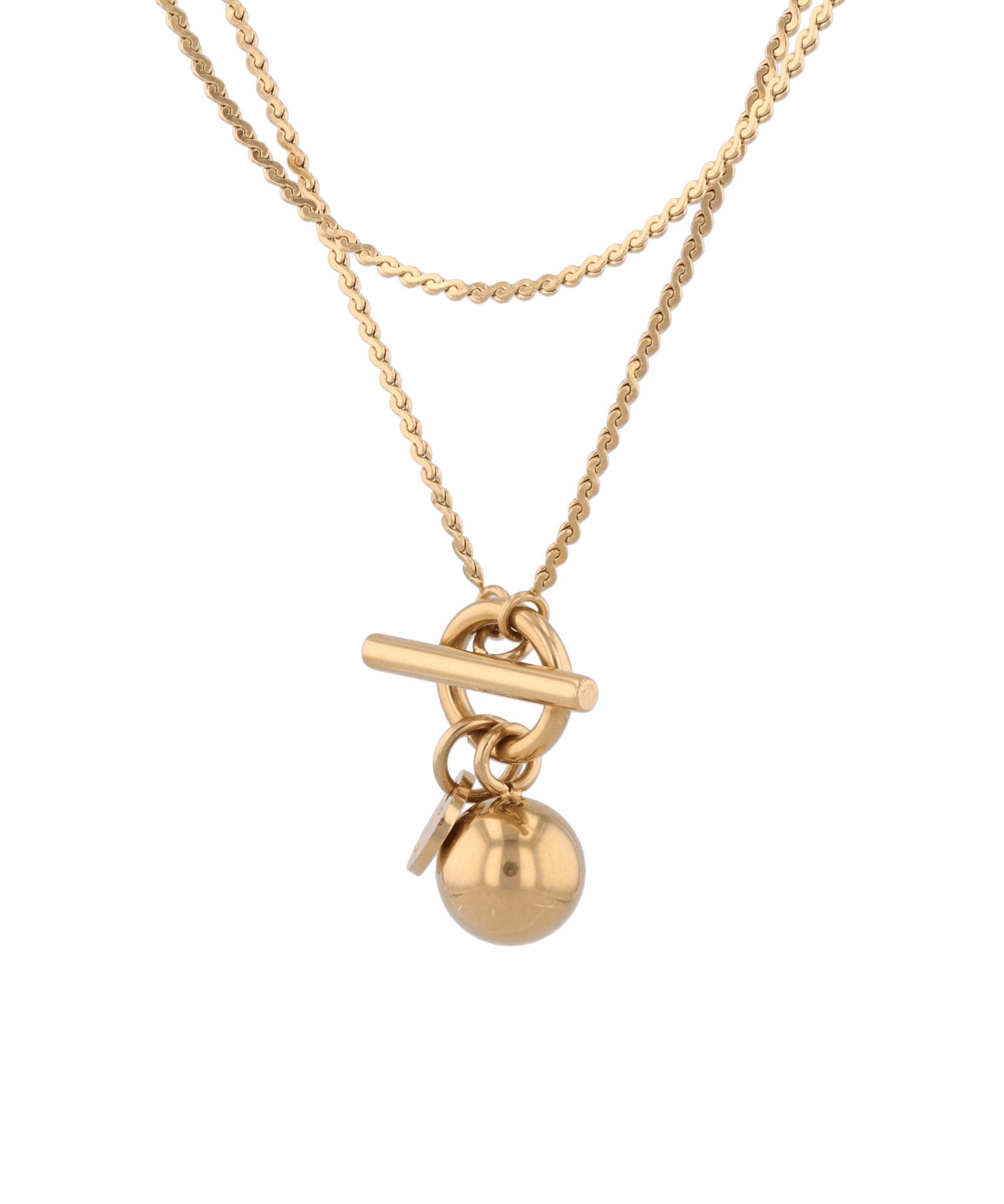Serpentine Gold Lariat Chain Necklace by Lavana fine serpentine chain with polished lariat drop