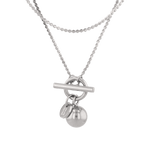 Serpentine Silver Lariat Chain Necklace by Lavana fine serpentine chain with polished lariat drop