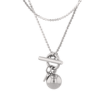 Serpentine Silver Lariat Chain Necklace by Lavana fine serpentine chain with polished lariat drop