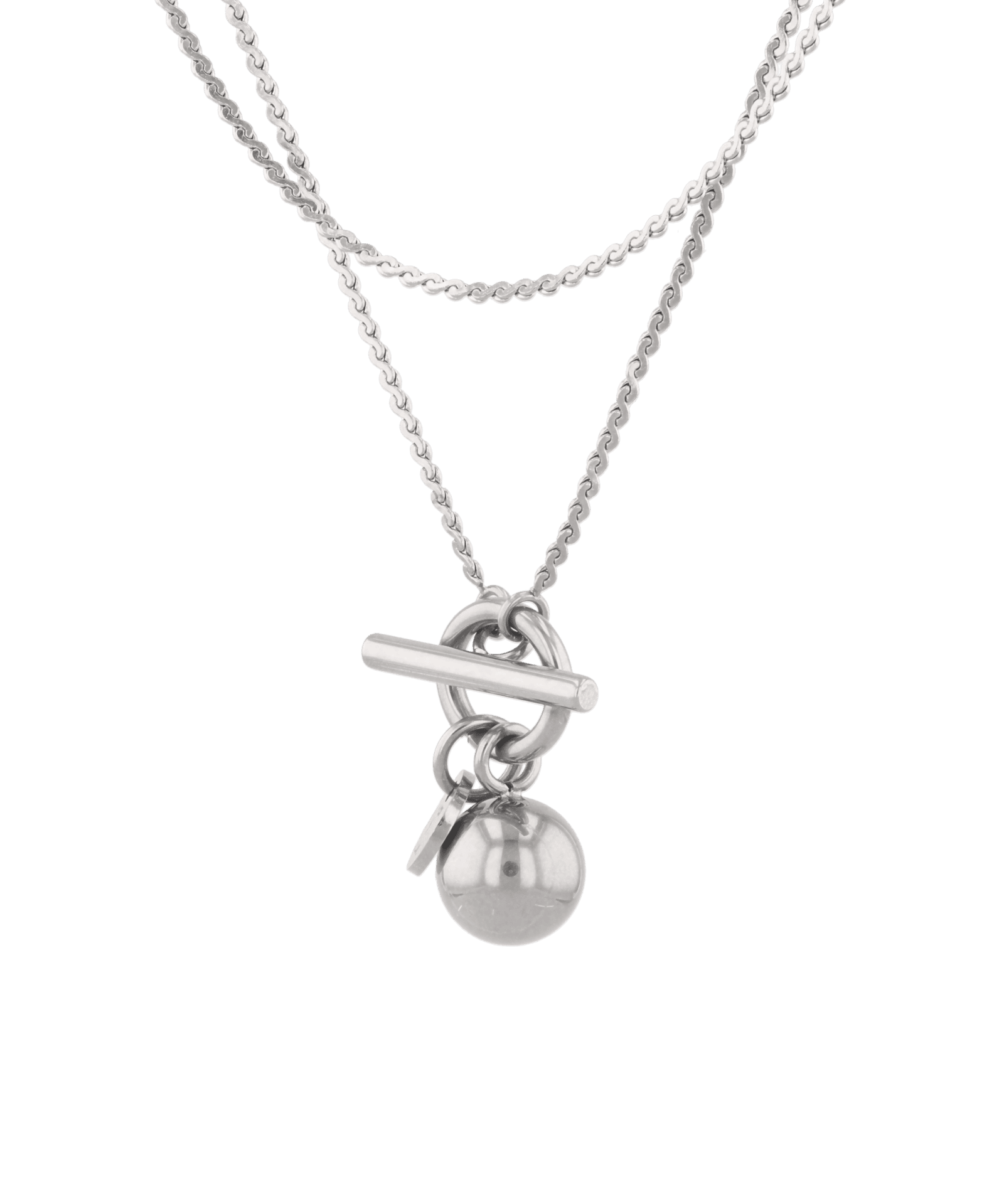 Serpentine Silver Lariat Chain Necklace by Lavana fine serpentine chain with polished lariat drop