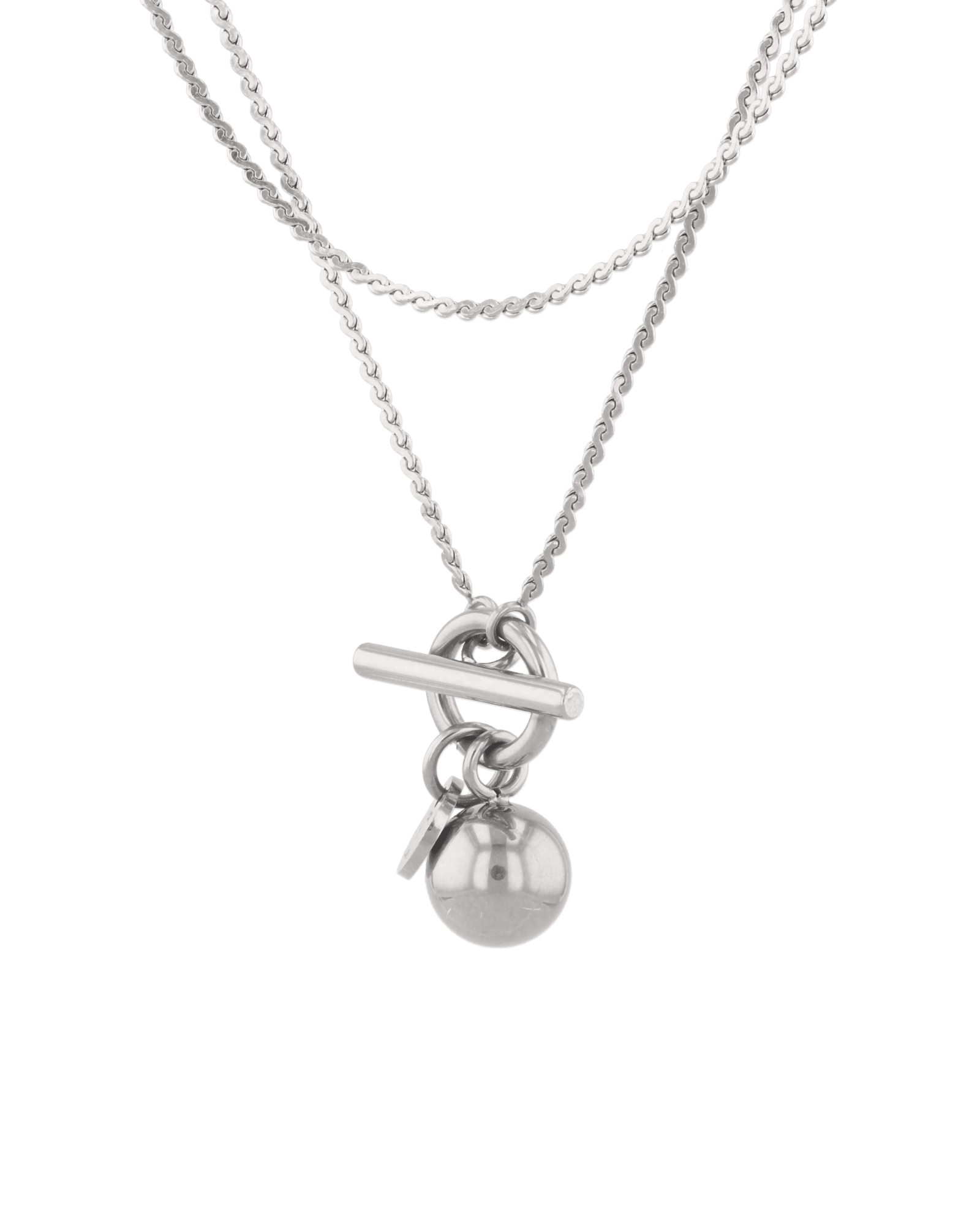 Serpentine Silver Lariat Chain Necklace by Lavana fine serpentine chain with polished lariat drop