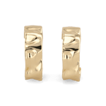 Sirocco gold chunky hoop earrings by Lavana, with fluid sculptural texture