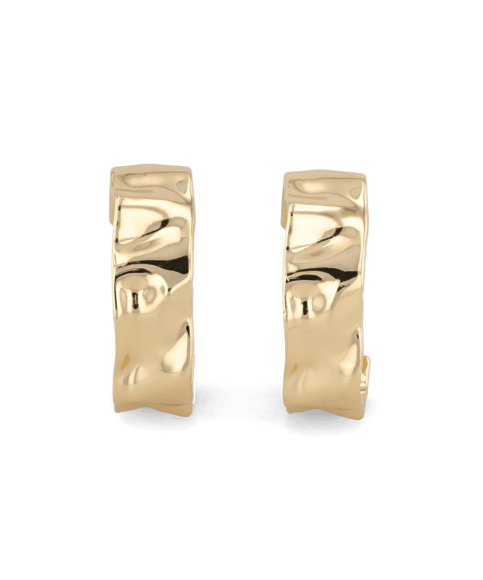 Sirocco gold chunky hoop earrings by Lavana, with fluid sculptural texture