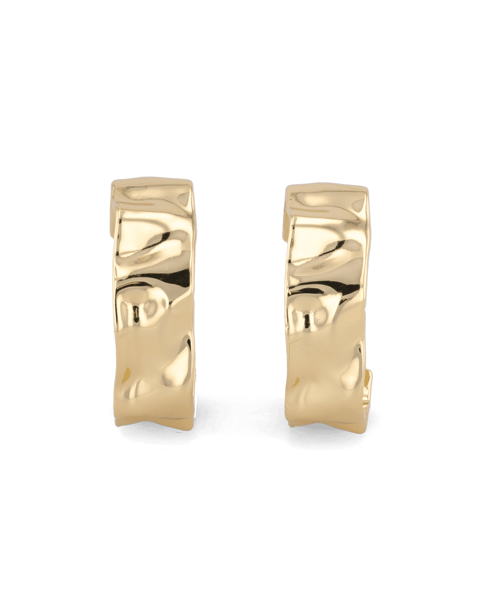 Sirocco gold chunky hoop earrings by Lavana, with fluid sculptural texture
