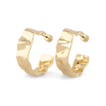 Sirocco gold chunky hoop earrings by Lavana, with fluid sculptural texture