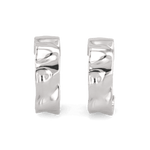 Sirocco silver chunky hoop earrings by Lavana, with fluid sculptural texture