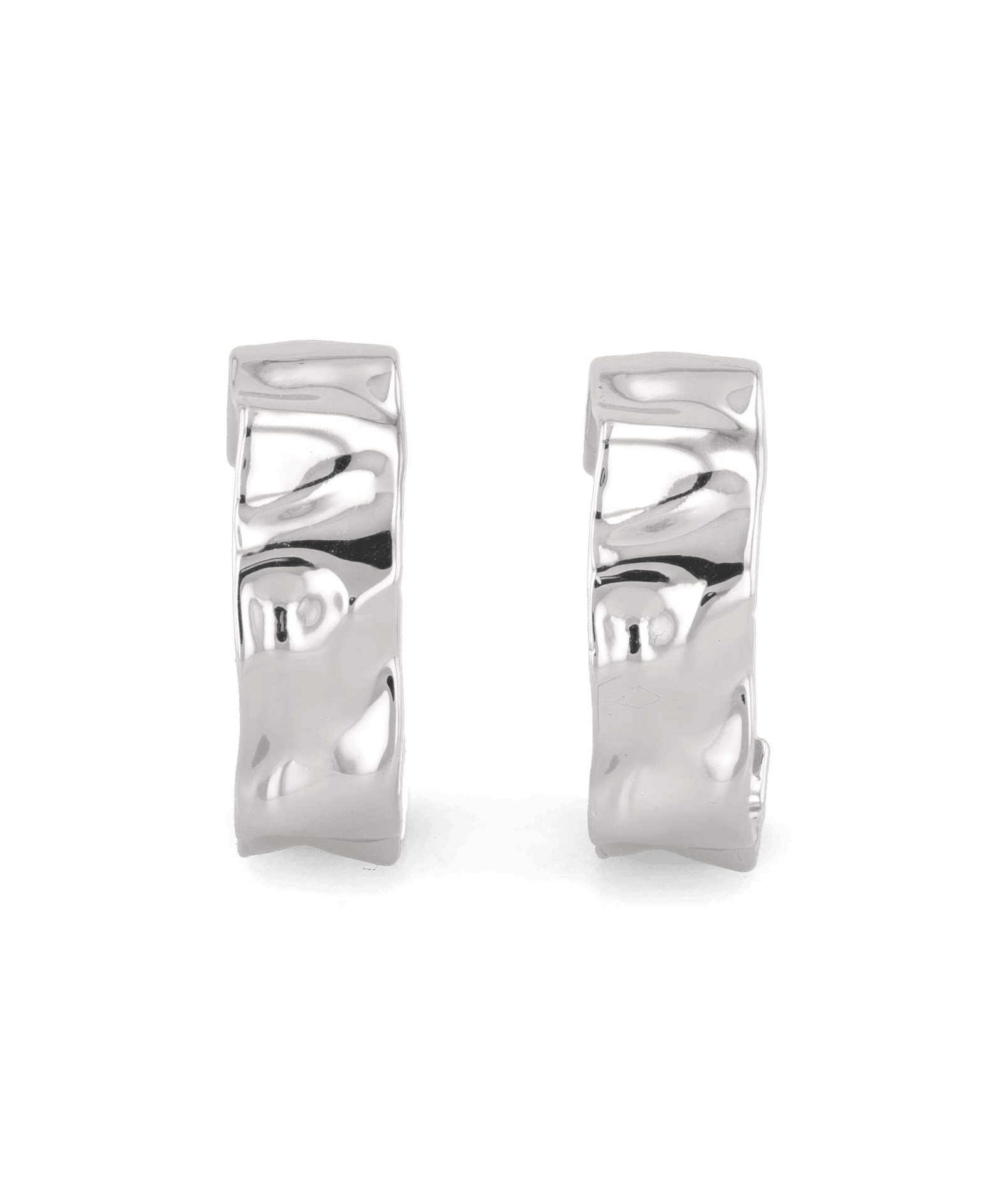 Sirocco silver chunky hoop earrings by Lavana, with fluid sculptural texture