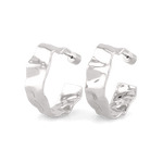 Sirocco silver chunky hoop earrings by Lavana, with fluid sculptural texture