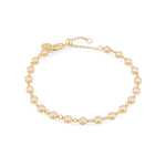 Small Illuminate gold diamond bracelet by Lavana, with petite bezel set lab grown diamonds and slider adjuster