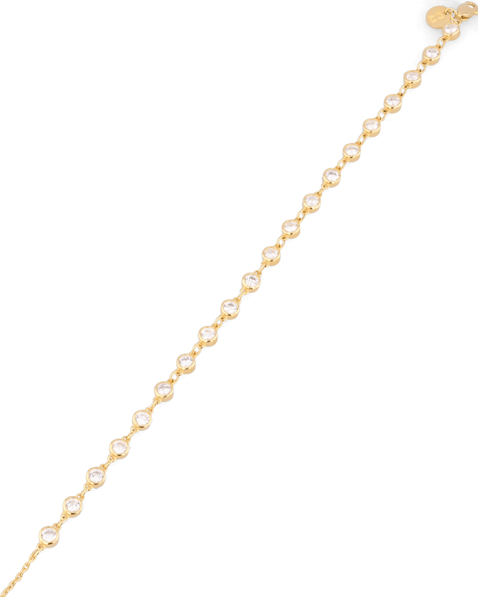 Small Illuminate gold diamond bracelet by Lavana, with petite bezel set lab grown diamonds and slider adjuster