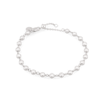 Small Illuminate silver diamond bracelet by Lavana, with petite bezel set lab grown diamonds and slider adjuster