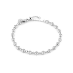 Small Illuminate silver diamond bracelet by Lavana with petite bezel set lab grown diamonds and slider adjuster 1