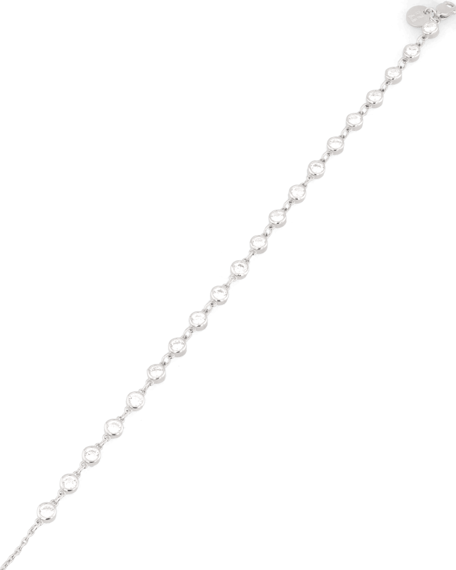 Small Illuminate silver diamond bracelet by Lavana, with petite bezel set lab grown diamonds and slider adjuster
