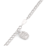 Sorrento Silver Pearl Bracelet by Lavana, chunky link chain with pearl and medallion charm