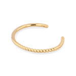 Splice Gold Cuff Bracelet by Lavana, half rope half smooth open cuff - 2